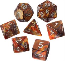 Lustrous Gold/Silver Mini Polyhedral 7-Die Set